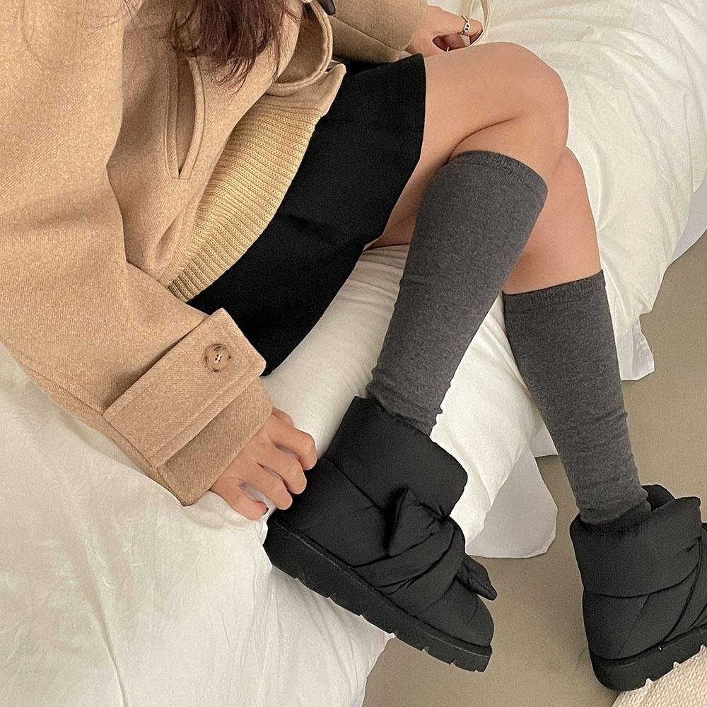 [비아소뇨]패딩 리본앵클부츠_Kenna VIF2093_3cm