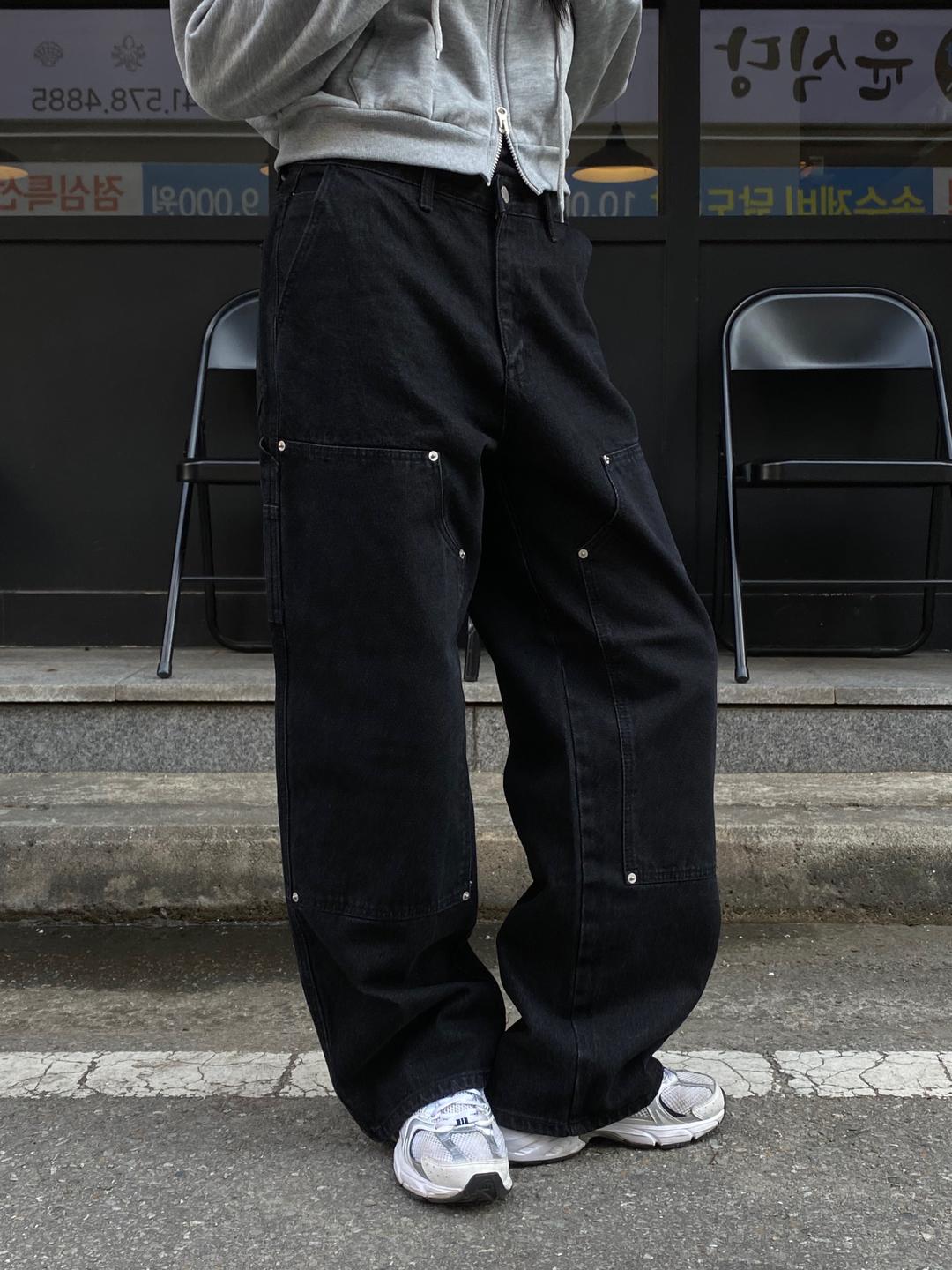 2470 black carpenter denim pt 블랙 카펜터 데님팬츠