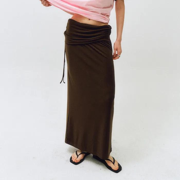 [6/27 예약발송]Every Day Comfort Long Skirt_CTS618(Brown)