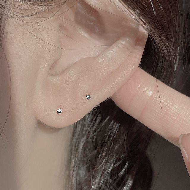 *쪼꼬미* [silver925] 실버 초미니 큐빅 귀걸이 (1.5mm/2mm)