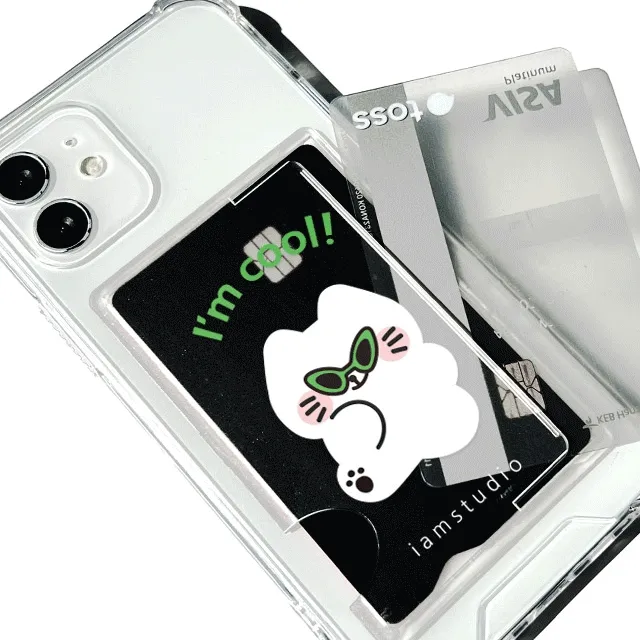 [카드슬롯] 카드 두장 수납! 왹져 댕냥이 카드슬롯 카드 수납 탱크 카드포켓 폰케이스 교통카드