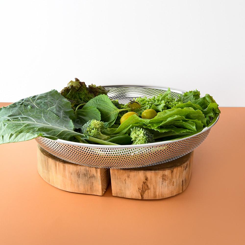 퀸센스 채망 야채 세척볼 스텐 펀칭 채반 21cm