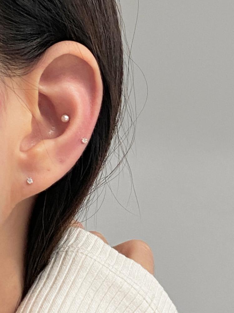 14K 큐빅 피어싱 2mm 6발 초미니