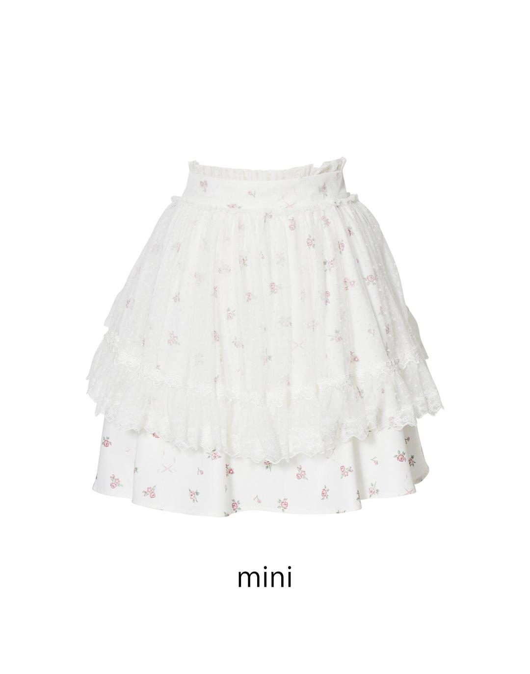 Love to doll baby rose skirt - WHITE / S mini