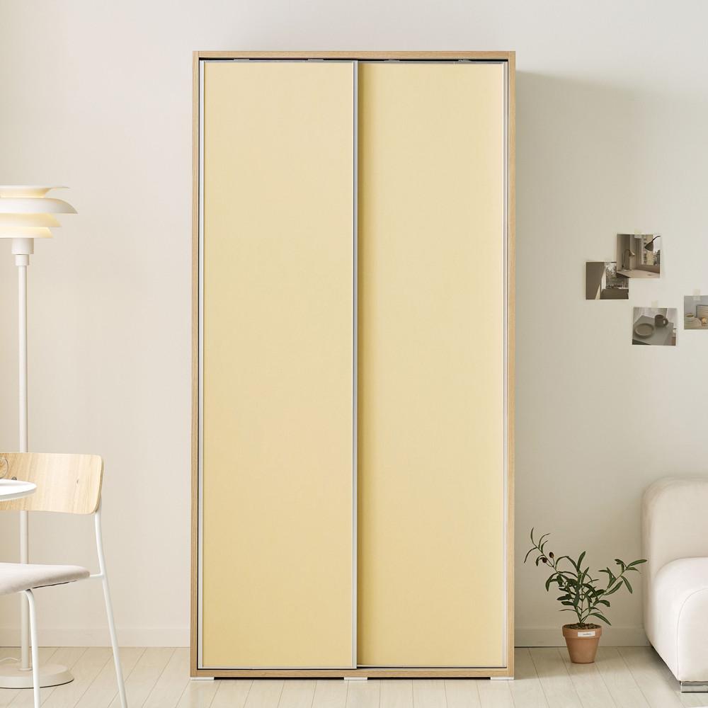 슬라이딩원 버터 우드 옷장 1000