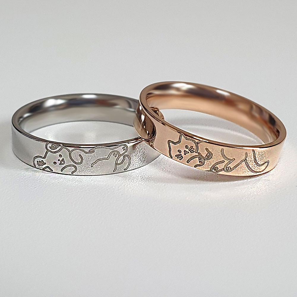 무료배송 / 유기견 유기묘 후원 반지 / 우정 커플 유기동물기부