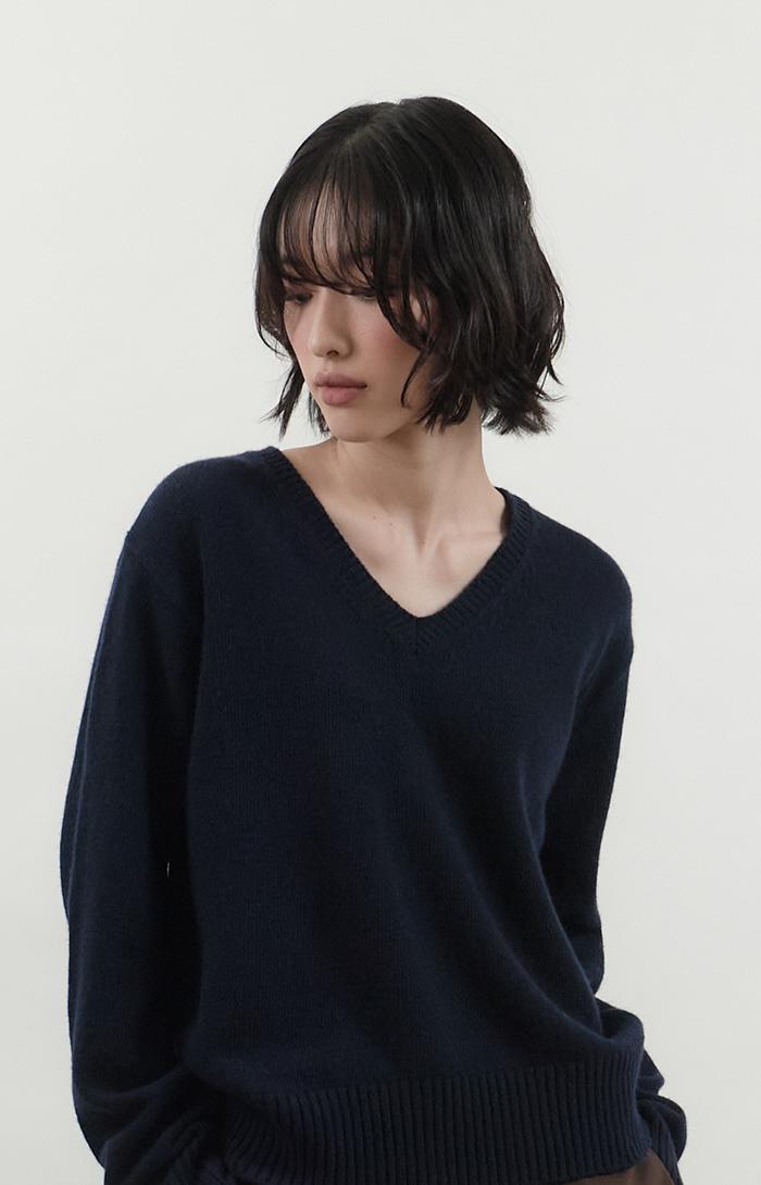 Wool and Cashmere-blend Sweater_Navy