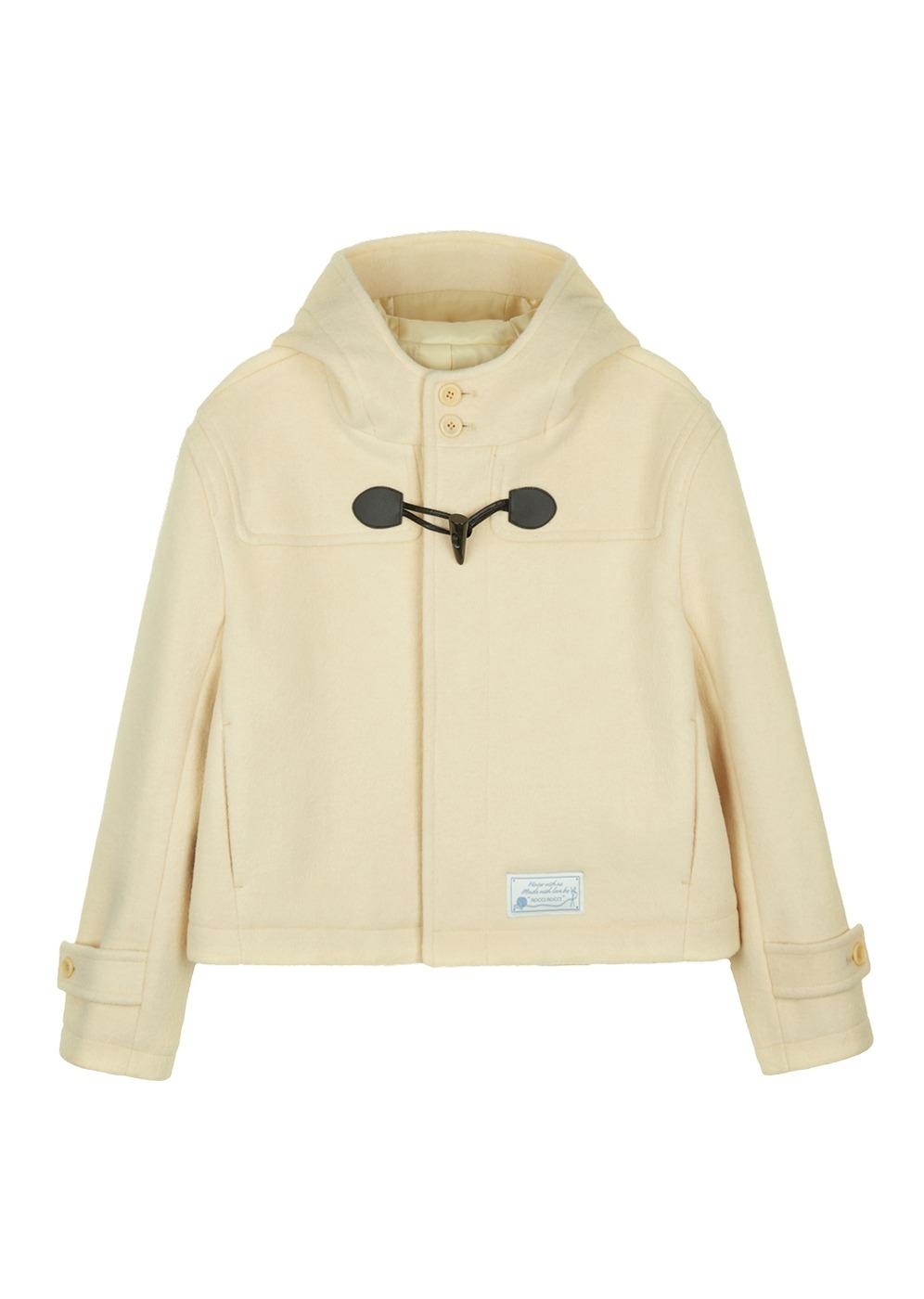 로씨로씨 크롭 후드 울 더플 코트 [버터 베이지]