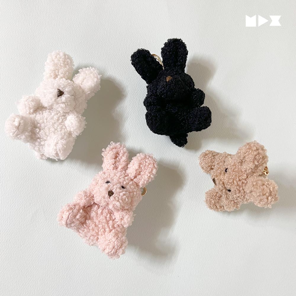 별다팜 앉은토끼 토끼인형 뽀글 가방고리 에어팟 인형 키링