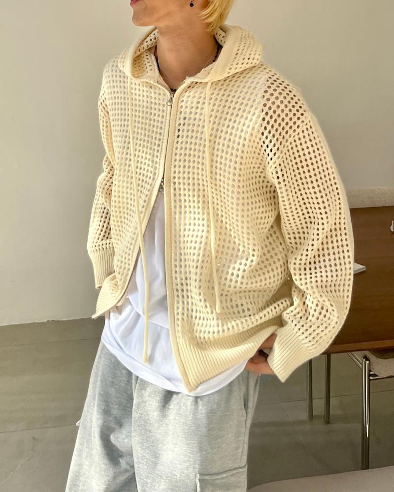 (특가)그물 후드집업 4color