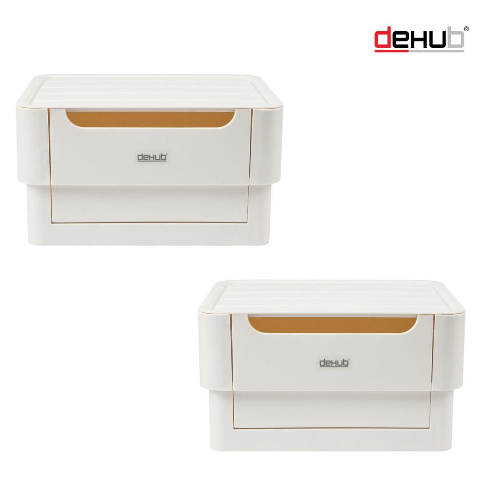 1+1 디허브 레이어 스토리지 박스 35L (오픈 리빙박스 팬트리함 인테리어 수납함 정리함 다용도함)