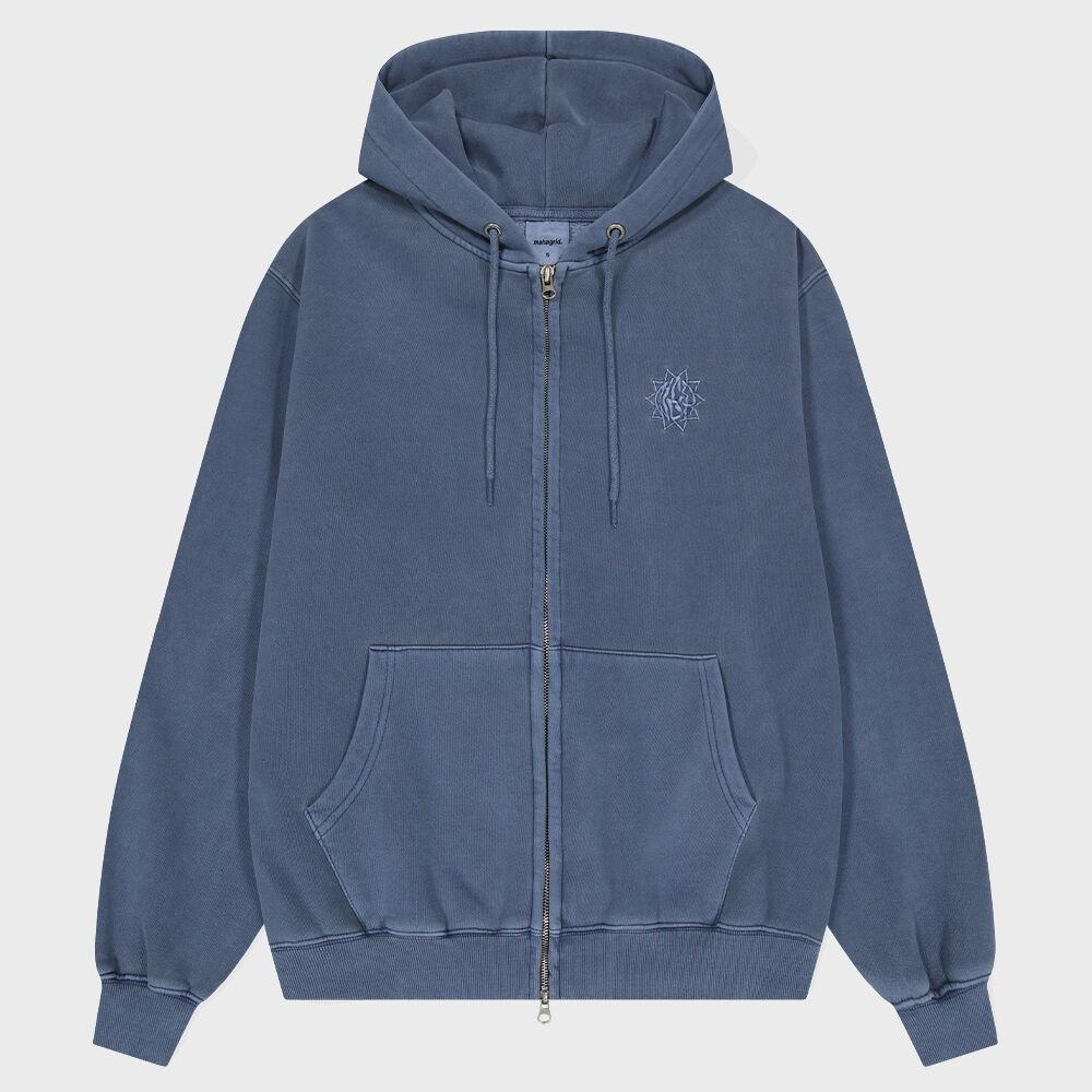SUN LOGO PIGMENT ZIP UP HOODIE NAVY(MG2DFMM430A)