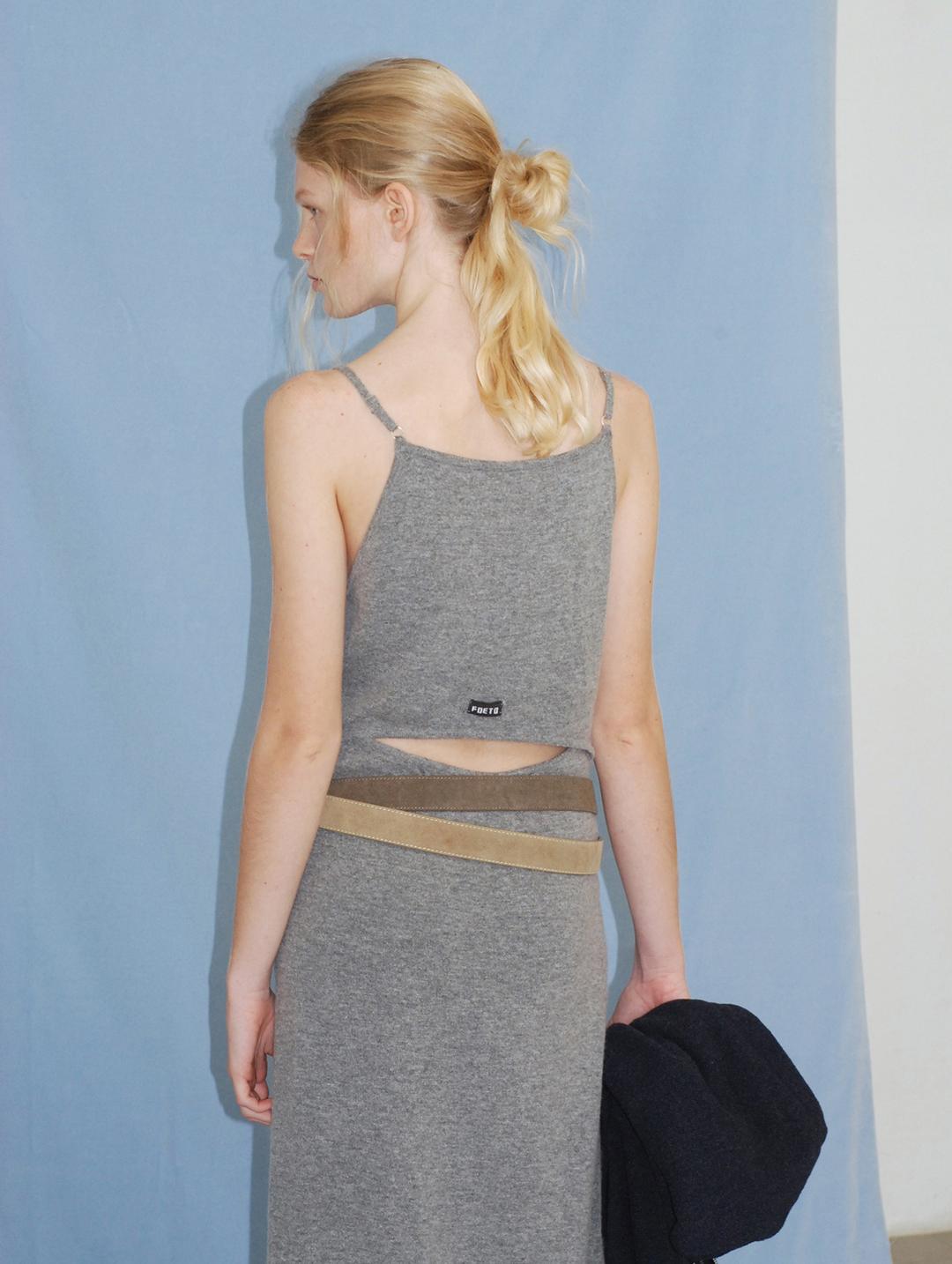 Bari slit knit dress - grey