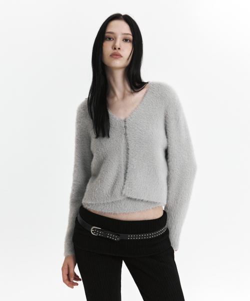 C SOFT KNIT CARDIGAN SET-UP_GREY