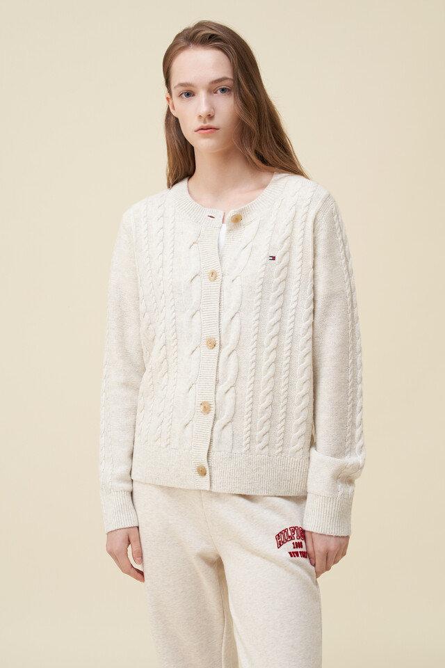 [새해첫출발]소프트 울 케이블 크루넥 가디건(T22C7KCD014WT2)