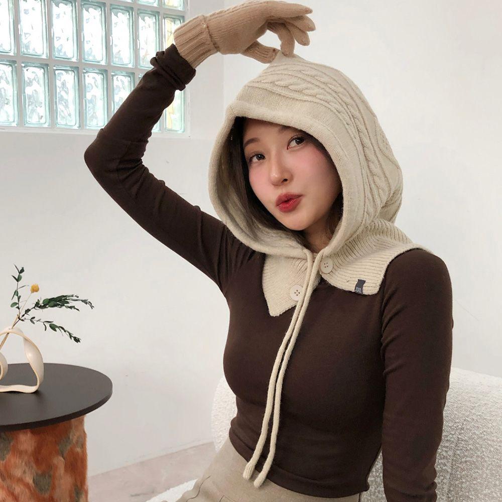 [선물 패키지 무료 증정/바로 배송] 딥 코지 단추 바라클라바 - 3 Colors