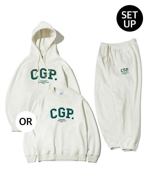 [SET] (맨투맨 OR 후드 선택) CGP 아치 로고 트레이닝 셋업_오트밀