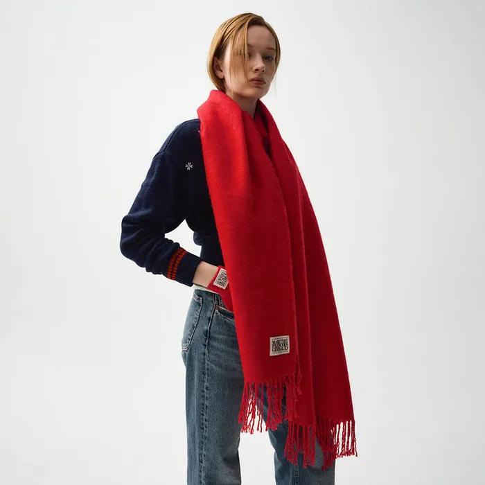 CLASSIC LOGO MUFFLER & GLOVE GIFT PACK red