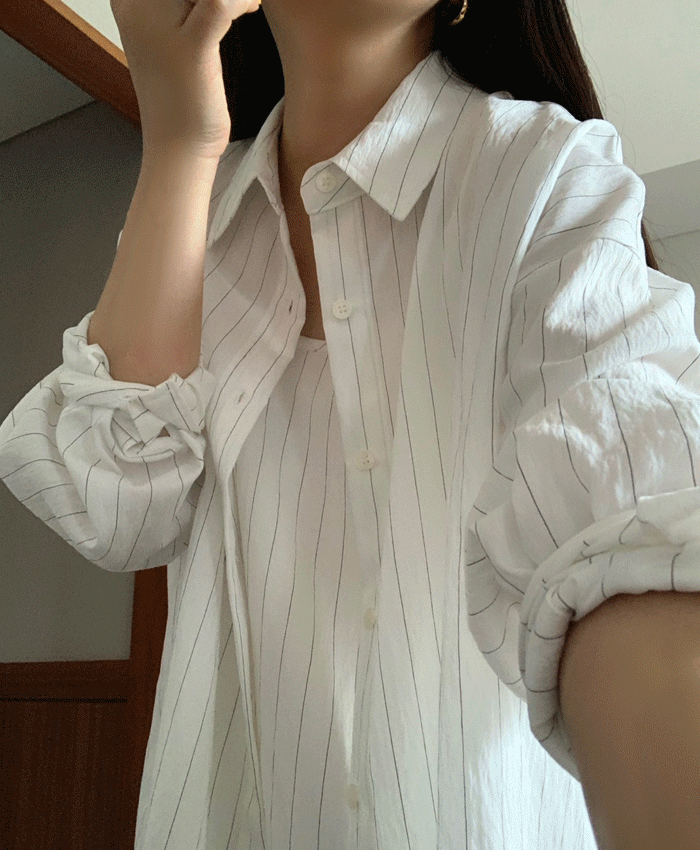 이프댓 리아 긴팔 카라 버튼 셔츠(아이)