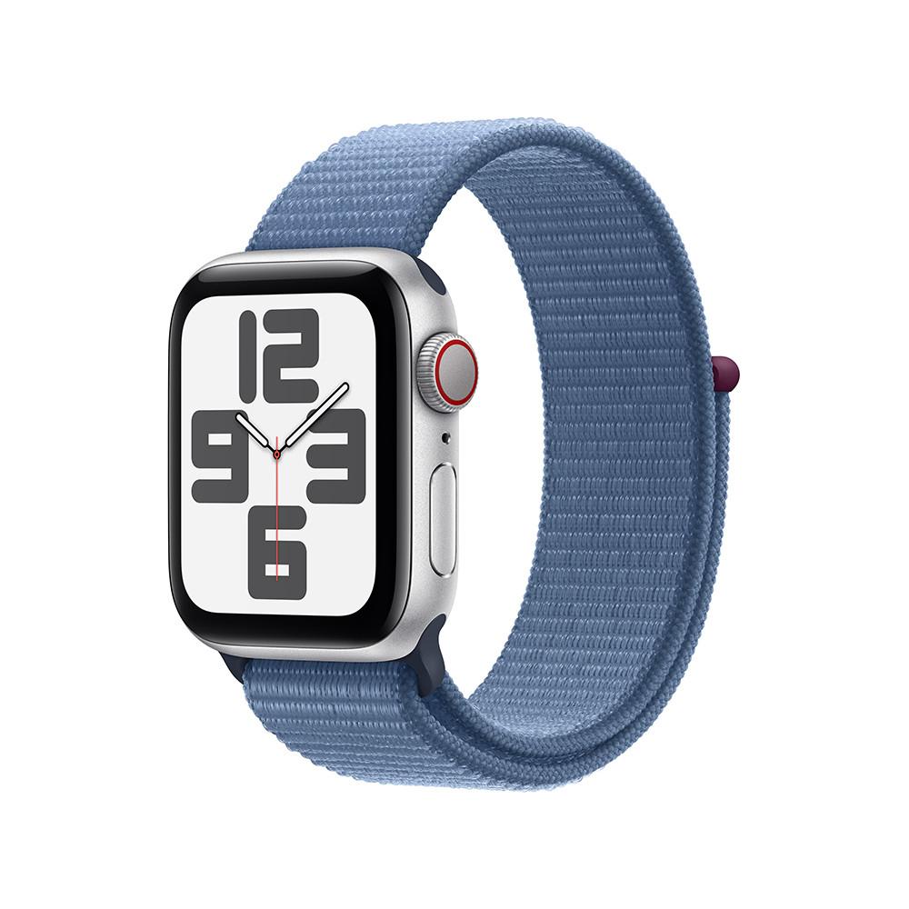 [사전예약] Apple 애플워치 SE 2세대 44mm 셀룰러 실버 알루미늄 케이스 스톰블루 스포츠루프 (MRHM3KH/A)
