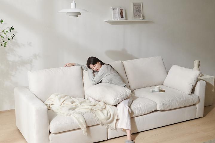 쿠폰가 367,120원 / 루미에르 아쿠아텍스 4인용 패브릭 모듈 소파