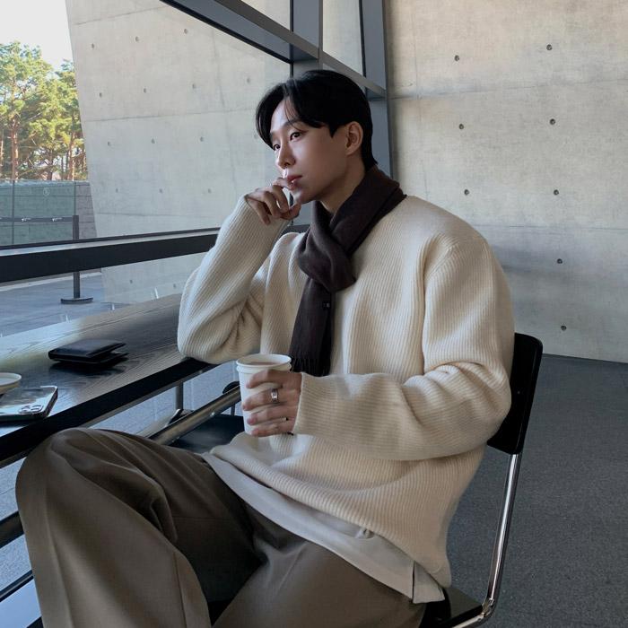 업 프리미엄 캐시라이크 하찌 라운드니트 (12color)