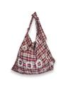 000 Design Check Tie Bag / Burgundy