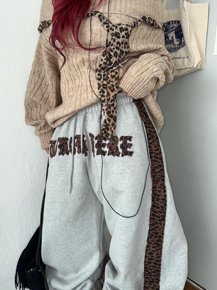 호피 패치 팬츠