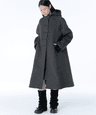 Hoodie long duffle coat CHARCOAL
