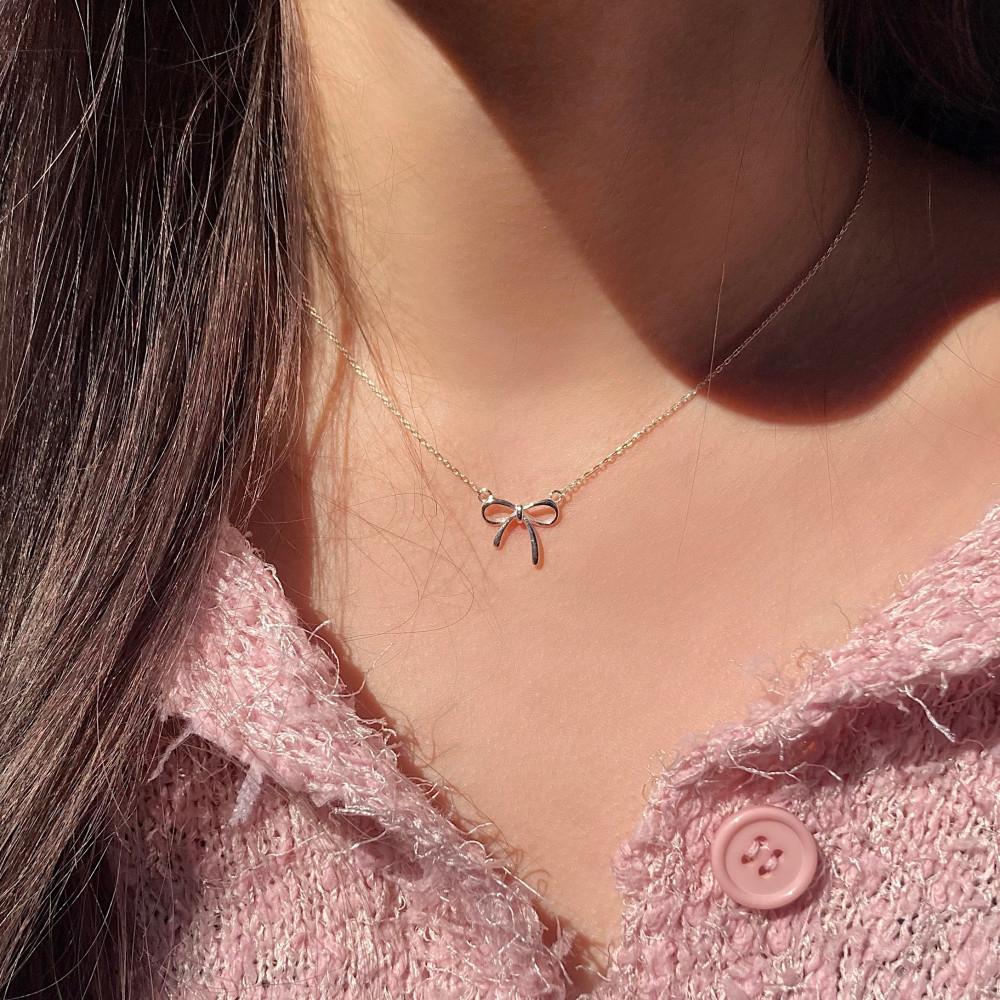 [실버925] 라인 리본 목걸이