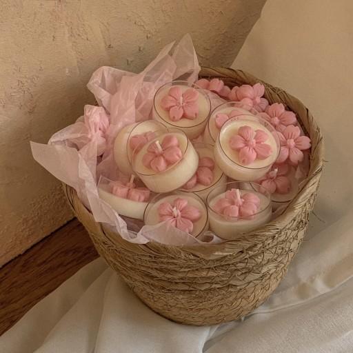 아이라이트유 벚꽃캔들 티라이트캔들 4p 핑크