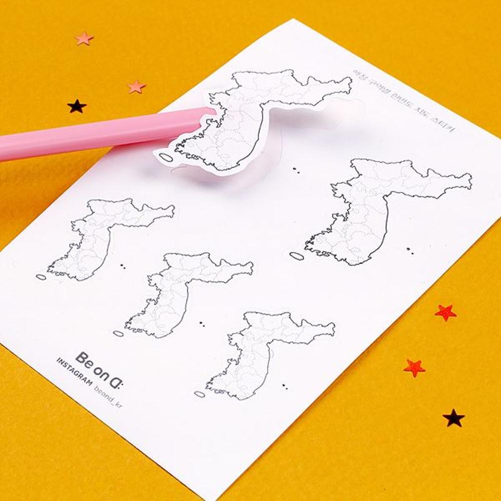 [스터디] 사회탐구 한반도 지도 스티커 한국사 한국지리 필기