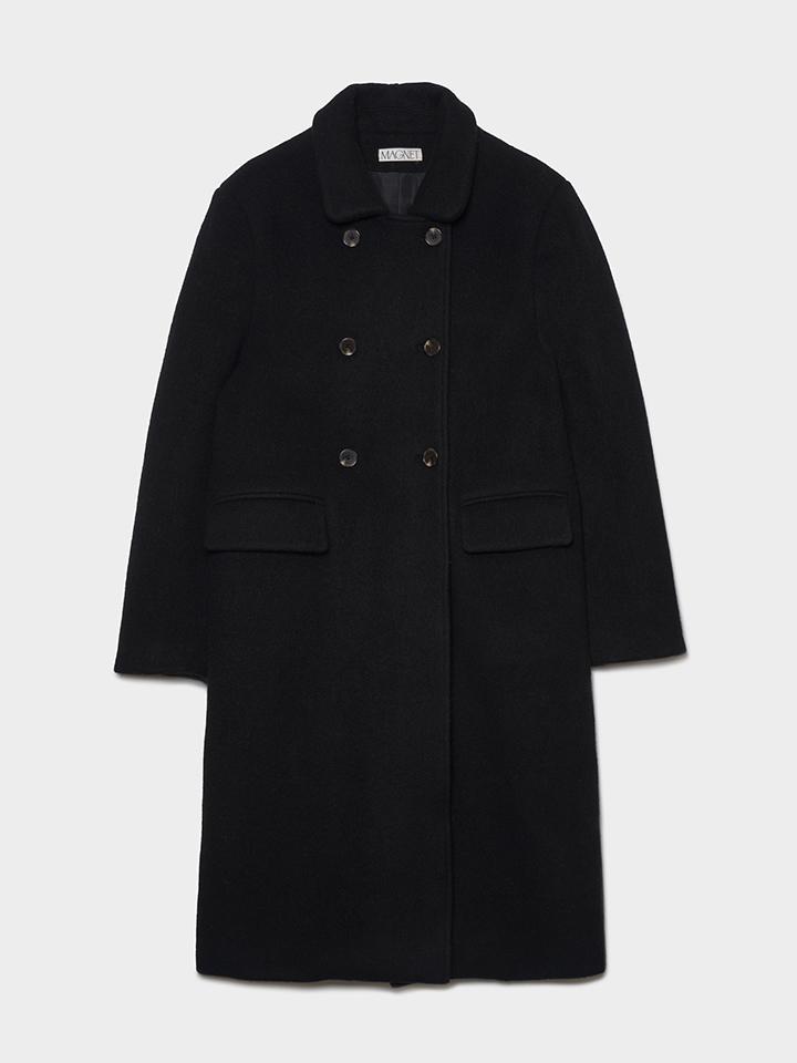 Round Neck Double Coat (Black)