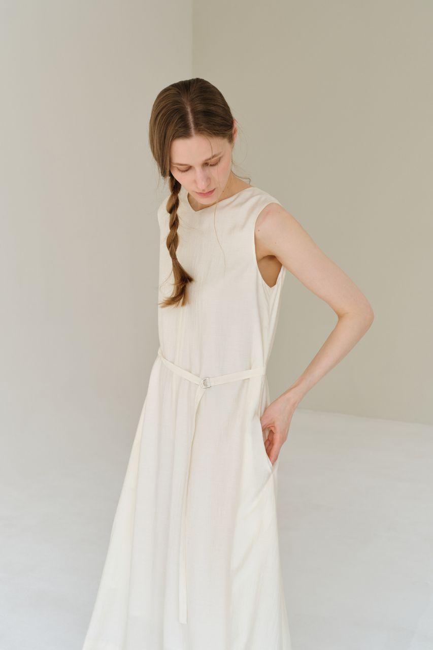 Elle 브이넥 원피스 - 아이보리