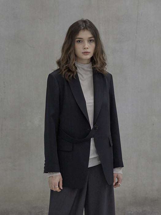 Semi-Over Belted Jacket(Black)