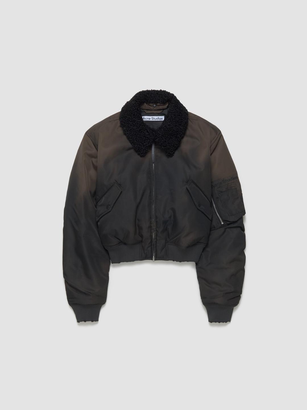 Acne Studios - Bomber Jacket with Furry Collar in Dark Brown - A90636-ADM0