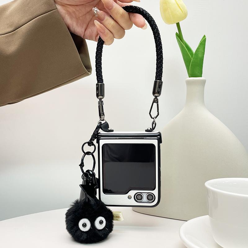 [[ 스트랩 키링 세트 ]] 콩알이 힌지커버 풀커버 팔찌스트랩 케이스 ( 갤럭시 Z플립 5 4 3 )