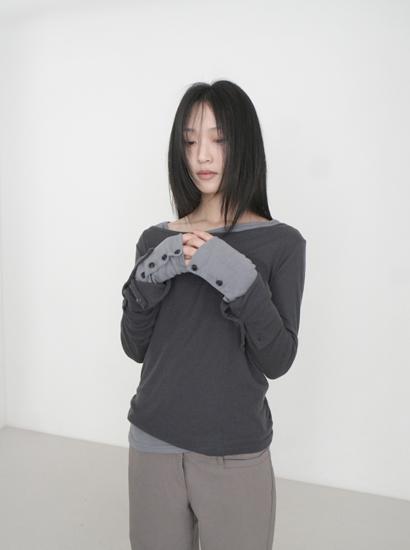 에프터먼데이 버튼 레이어 티 (3c)