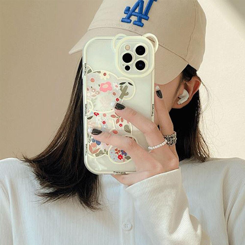 곰돌이 카메라 포인트 반투명 아이폰 케이스