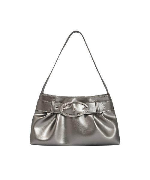 C BELTED HOBO BAG_SILVER
