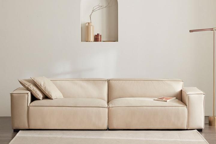 글렉 4인용 에어레더 가죽 소파