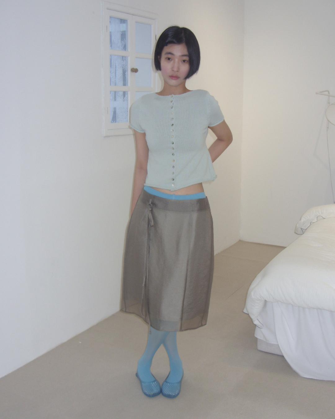 이알알 shell button knit_mint