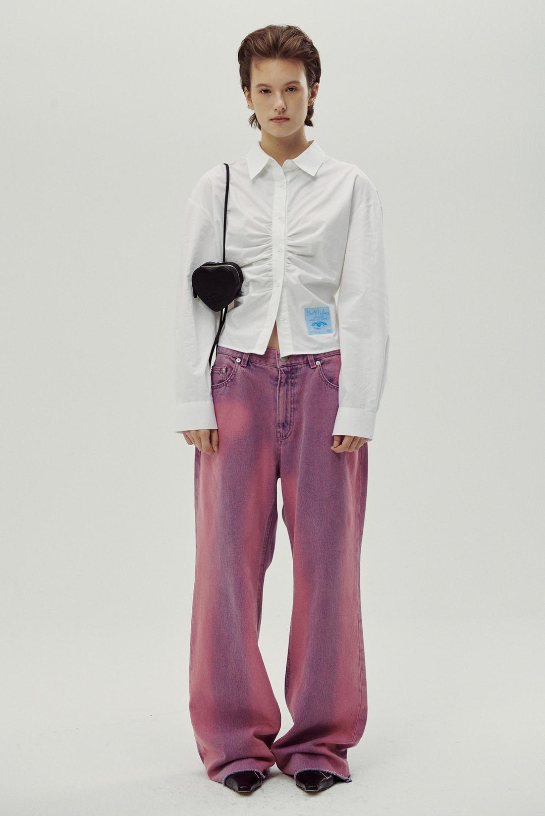 VERTICAL LINE WASHED JEANS