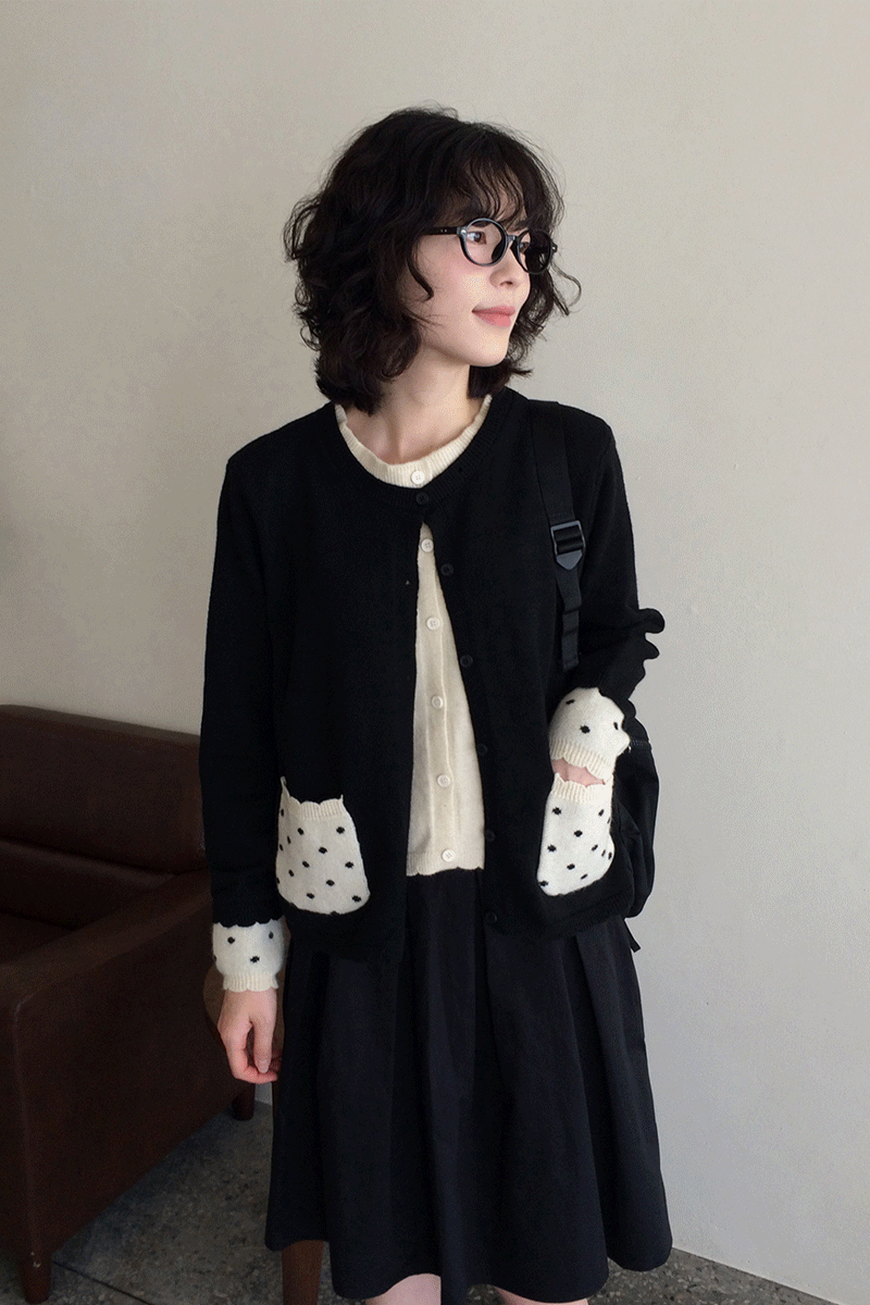 (25FW 미리 어텀🍂)코카 레이어드 도트 가디건