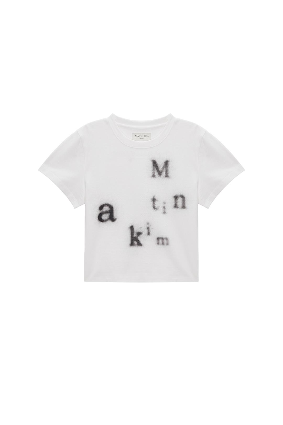 MATIN BLURRED LOGO CROP TOP IN WHITE