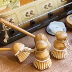 TPE소재 다용도 밤부 브러쉬 (2size)