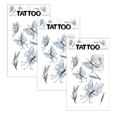 쁘띠팬시 쁘띠타투 TS028, 감성버터플라이, 3개 - 헤나/타투스티커 | 쿠팡