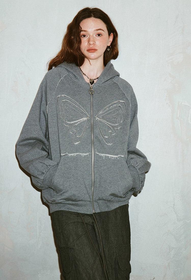 Butterfly Loose Lazy Sweatshirt Hoodie DID0157