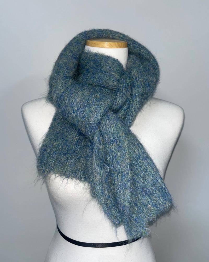 울 부클 민트 머플러