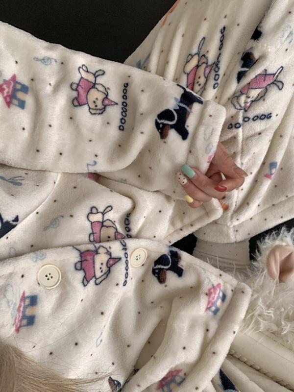 퍼피하우스 도톰 긴팔 상하세트 파자마 수면 잠옷